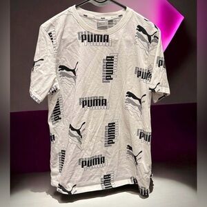 Puma Men's White Graphic T-Shirt MEDIUM